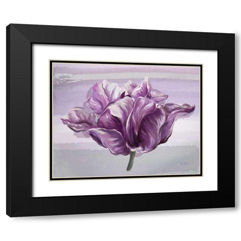 Awash In Plum Floral Black Modern Wood Framed Art Print with Double Matting by Art Atelier Alliance