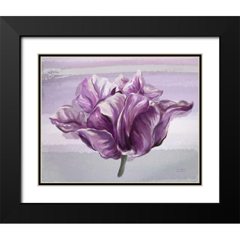 Awash In Plum Floral Black Modern Wood Framed Art Print with Double Matting by Art Atelier Alliance
