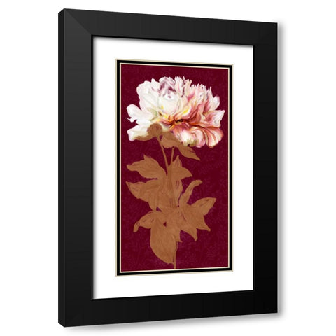 Blushing Peony Spice 1 Black Modern Wood Framed Art Print with Double Matting by Art Atelier Alliance