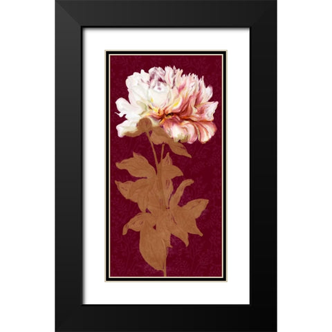 Blushing Peony Spice 1 Black Modern Wood Framed Art Print with Double Matting by Art Atelier Alliance