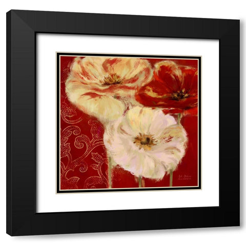 Eastern Poppies 2 Black Modern Wood Framed Art Print with Double Matting by Art Atelier Alliance