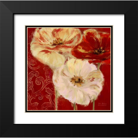 Eastern Poppies 2 Black Modern Wood Framed Art Print with Double Matting by Art Atelier Alliance