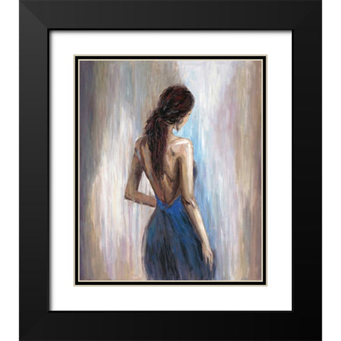 Blue Backless 2 Black Modern Wood Framed Art Print with Double Matting by Art Atelier Alliance