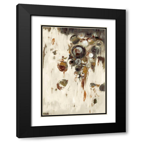 Circles in Brown Black Modern Wood Framed Art Print with Double Matting by Art Atelier Alliance
