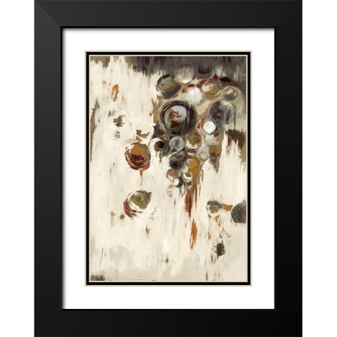 Circles in Brown Black Modern Wood Framed Art Print with Double Matting by Art Atelier Alliance