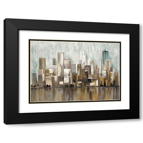 City Scape 2 Black Modern Wood Framed Art Print with Double Matting by Art Atelier Alliance