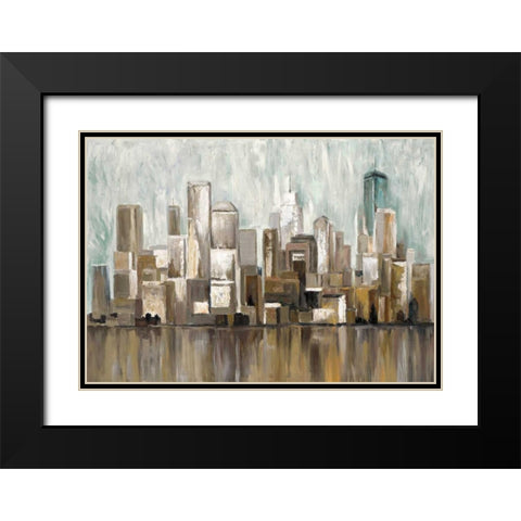 City Scape 2 Black Modern Wood Framed Art Print with Double Matting by Art Atelier Alliance