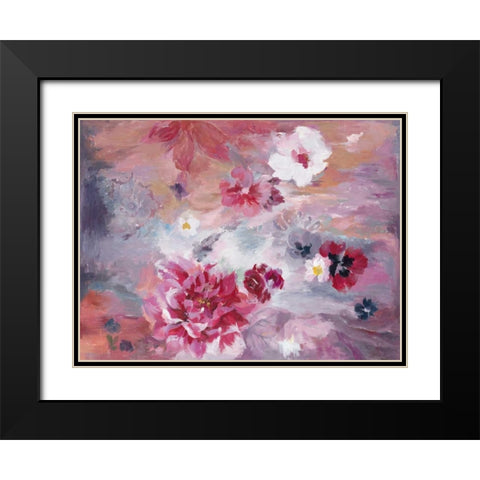 Floral 2 Black Modern Wood Framed Art Print with Double Matting by Art Atelier Alliance