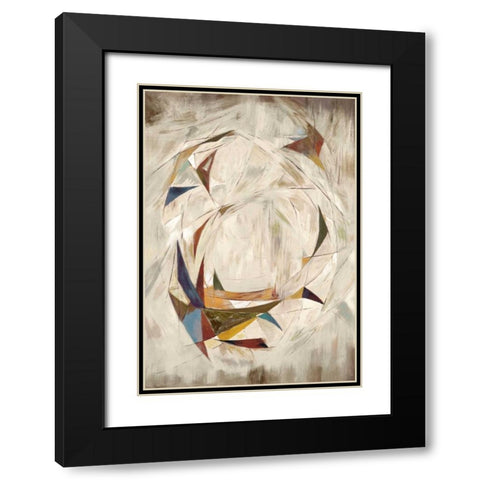 Triangle Circle on Cream Black Modern Wood Framed Art Print with Double Matting by Art Atelier Alliance