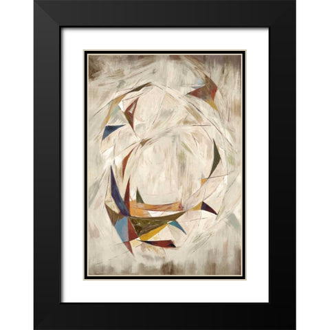 Triangle Circle on Cream Black Modern Wood Framed Art Print with Double Matting by Art Atelier Alliance