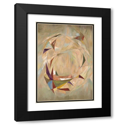 Triangle Circle Black Modern Wood Framed Art Print with Double Matting by Art Atelier Alliance