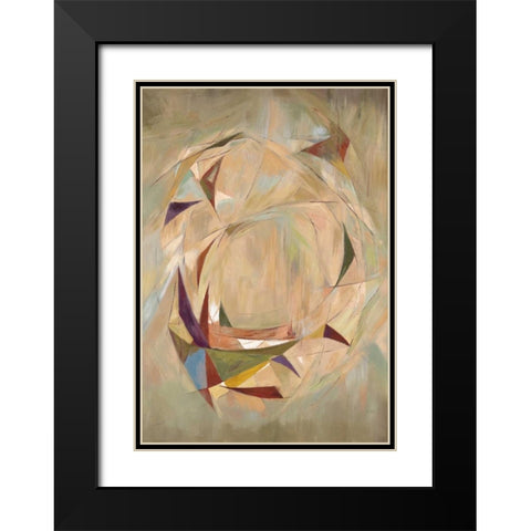 Triangle Circle Black Modern Wood Framed Art Print with Double Matting by Art Atelier Alliance