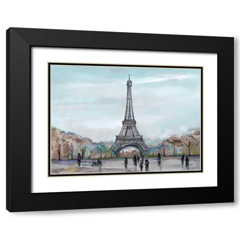 Watercolour Sketch Book Paris Black Modern Wood Framed Art Print with Double Matting by Art Atelier Alliance