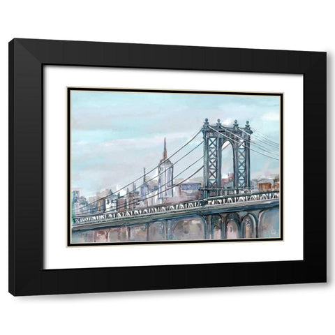 Watercolour Sketch Book New York Black Modern Wood Framed Art Print with Double Matting by Art Atelier Alliance