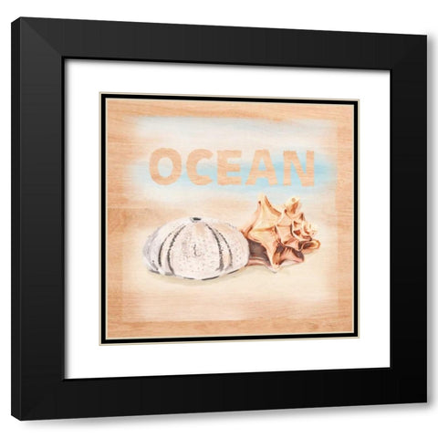 Natural Ocean Words Black Modern Wood Framed Art Print with Double Matting by Art Atelier Alliance