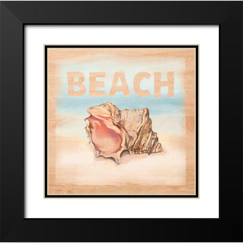 Natural Ocean Beach Black Modern Wood Framed Art Print with Double Matting by Art Atelier Alliance