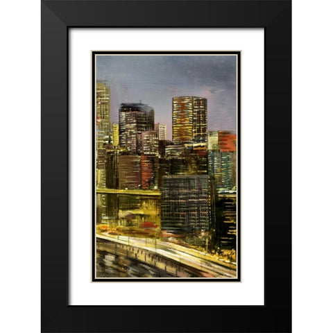 Metropolis 4 Black Modern Wood Framed Art Print with Double Matting by Art Atelier Alliance