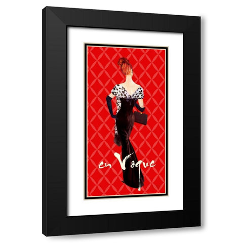 EnVogueFashionIllustration In Red Black Modern Wood Framed Art Print with Double Matting by Art Atelier Alliance