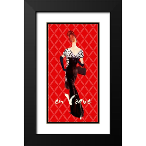 EnVogueFashionIllustration In Red Black Modern Wood Framed Art Print with Double Matting by Art Atelier Alliance