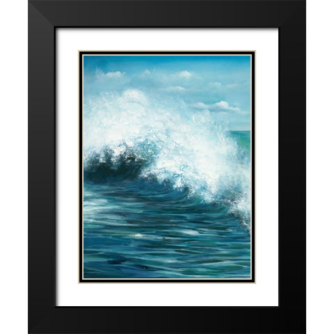 Coastal Wave 1 Black Modern Wood Framed Art Print with Double Matting by Art Atelier Alliance