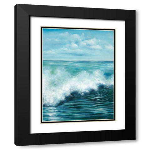 Coastal Wave 2 Black Modern Wood Framed Art Print with Double Matting by Art Atelier Alliance