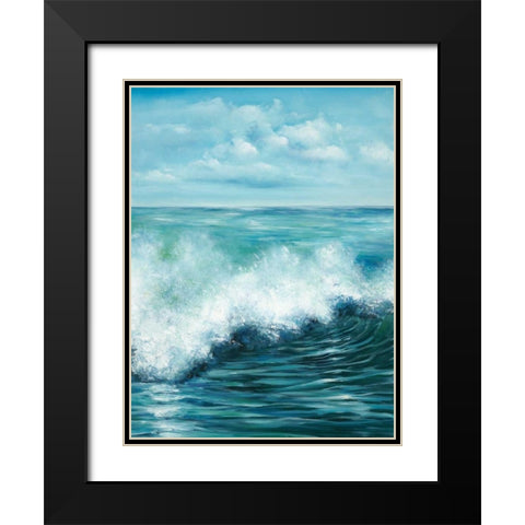 Coastal Wave 2 Black Modern Wood Framed Art Print with Double Matting by Art Atelier Alliance