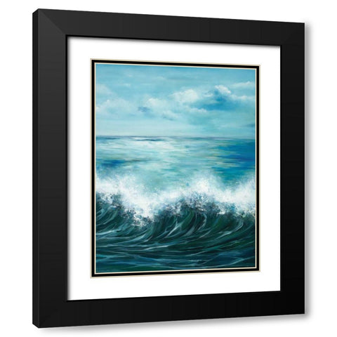 Coastal Wave 3 Black Modern Wood Framed Art Print with Double Matting by Art Atelier Alliance