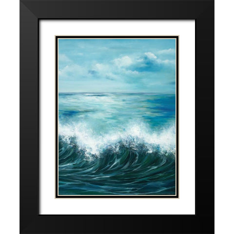 Coastal Wave 3 Black Modern Wood Framed Art Print with Double Matting by Art Atelier Alliance