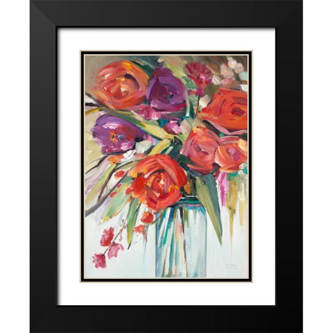 Mason Bloom 2 Black Modern Wood Framed Art Print with Double Matting by Art Atelier Alliance