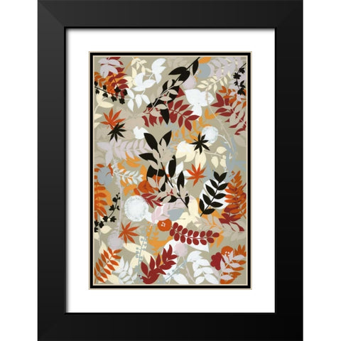 Leaves of Joy 1 Detail Black Modern Wood Framed Art Print with Double Matting by Art Atelier Alliance