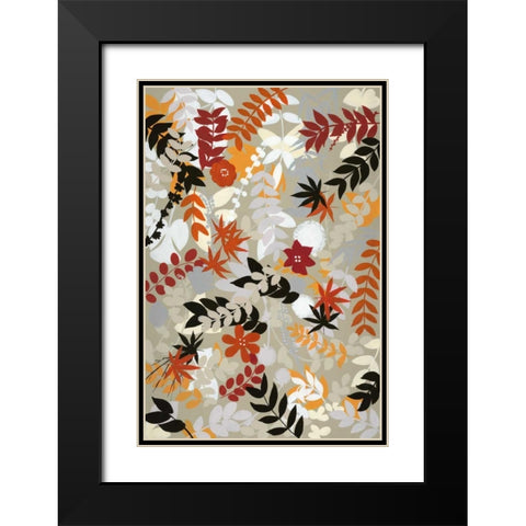 Leaves of Joy 2 Detail Black Modern Wood Framed Art Print with Double Matting by Art Atelier Alliance