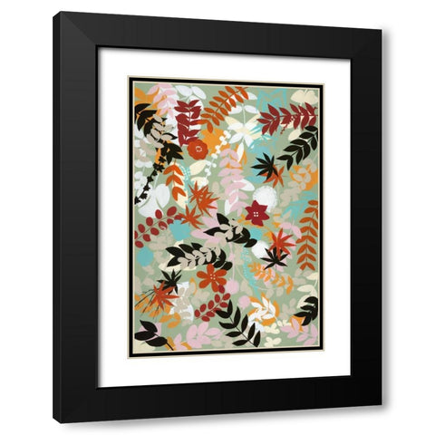 Leaves of Joy 2 Black Modern Wood Framed Art Print with Double Matting by Art Atelier Alliance