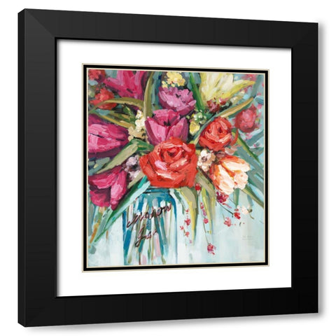 Mason Bloom 2 Black Modern Wood Framed Art Print with Double Matting by Art Atelier Alliance