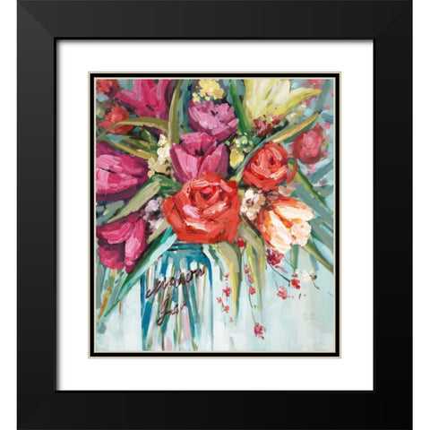 Mason Bloom 2 Black Modern Wood Framed Art Print with Double Matting by Art Atelier Alliance