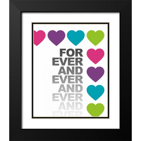 For Ever and Ever Black Modern Wood Framed Art Print with Double Matting by Amori, Miyo