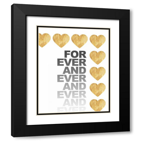 Love For Ever and Ever Black Modern Wood Framed Art Print with Double Matting by Amori, Miyo
