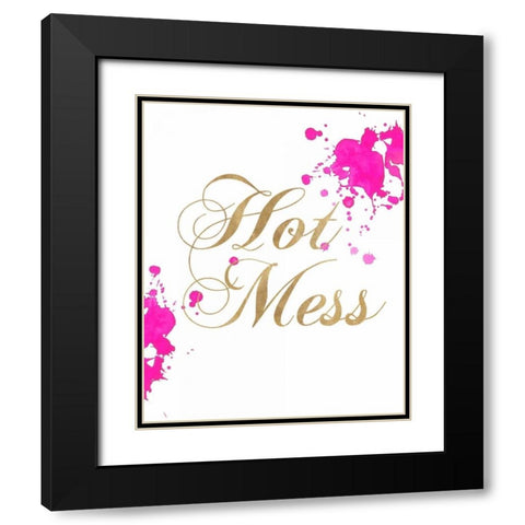 Hot Mess Black Modern Wood Framed Art Print with Double Matting by Amori, Miyo