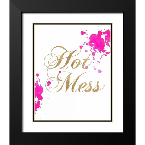 Hot Mess Black Modern Wood Framed Art Print with Double Matting by Amori, Miyo