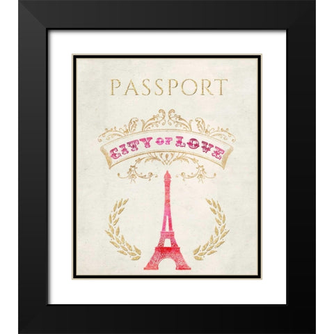 Romance Collection Passport Black Modern Wood Framed Art Print with Double Matting by Amori, Miyo