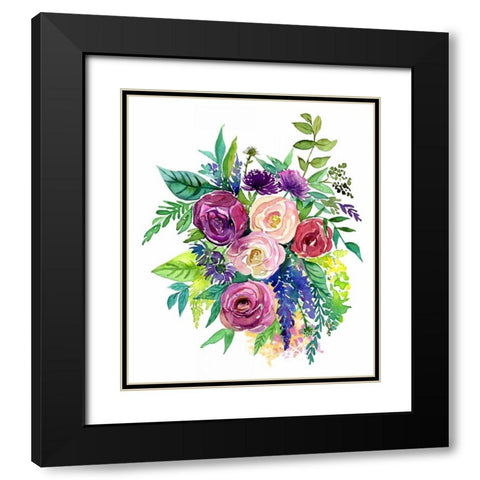 Enchanted Roses Black Modern Wood Framed Art Print with Double Matting by Jing, Jin