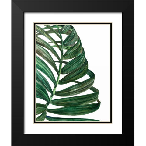Tropical Breeze Palm 1 Black Modern Wood Framed Art Print with Double Matting by Jing, Jin