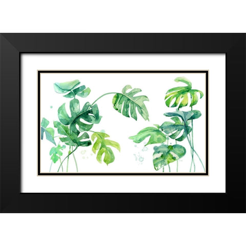 Lush and Tropical Black Modern Wood Framed Art Print with Double Matting by Jing, Jin