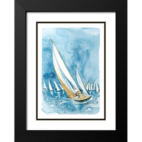 Wind Song Black Modern Wood Framed Art Print with Double Matting by Jing, Jin