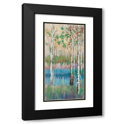Coastal Spring Birch Black Modern Wood Framed Art Print with Double Matting by Zheng, James
