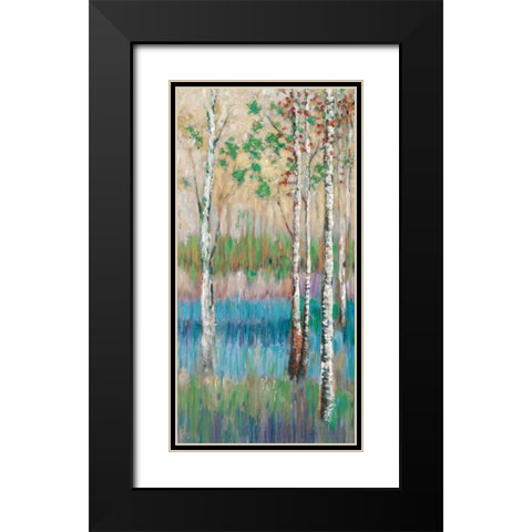 Coastal Spring Birch Black Modern Wood Framed Art Print with Double Matting by Zheng, James