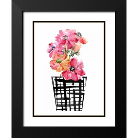 Black and White and Cute Black Modern Wood Framed Art Print with Double Matting by London, Dakota