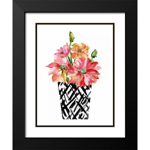 Black and White and Pretty Black Modern Wood Framed Art Print with Double Matting by London, Dakota