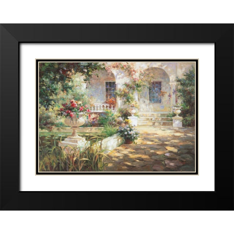 Sunlit Colonade Black Modern Wood Framed Art Print with Double Matting by Oxley, Vail