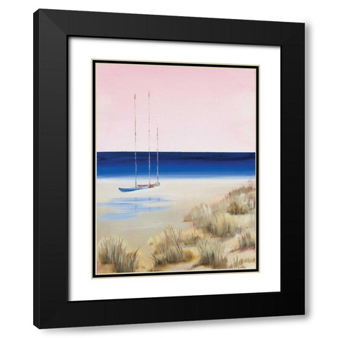 Blue Water Black Modern Wood Framed Art Print with Double Matting by Cook, Andrea