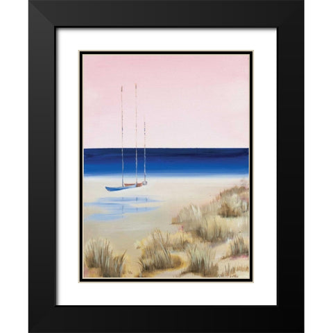 Blue Water Black Modern Wood Framed Art Print with Double Matting by Cook, Andrea